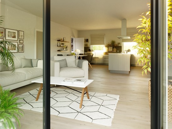Platz für Lieblingsmomente Moderner Wohnbereich mit offener Küche im ERA 131 – gemütlich, lichtdurchflutet und funktional