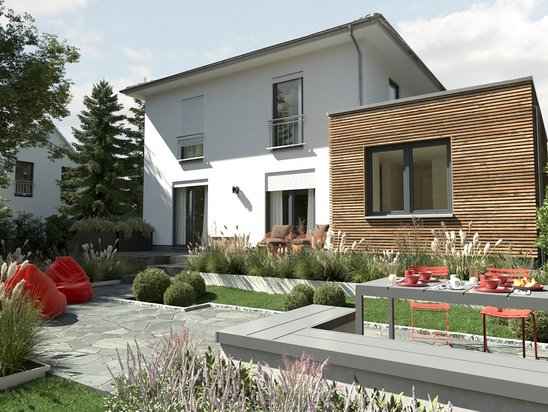 Einfamilienhaus-Flair-124-Kubus-Holz-Gartenansicht