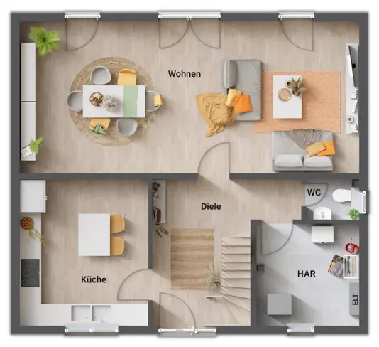 Grundriss Einfamilienhaus Nordic 143 Erdgeschoss